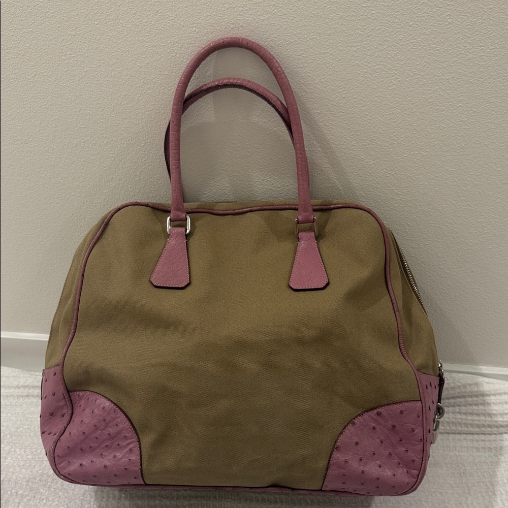 Prada Tan and Pink Satchel